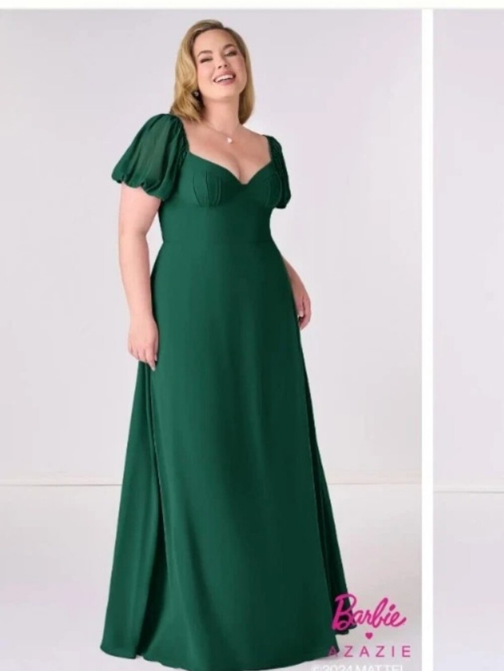 Azazie Barbie Emerald 1003 Chiffon Dress- NWT - US2